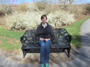 Sophie on a bench