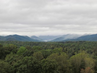 view of mountains and clouds