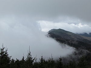 Mt. Mitchell in clouds