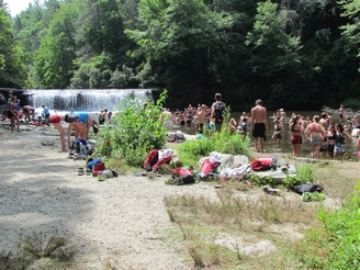 Crowd at Hooker Falls