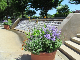 waterfall & planters