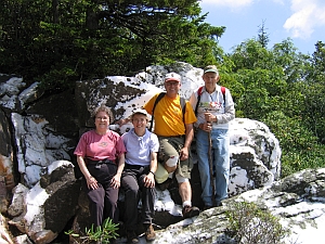 hikers on Shining Rock