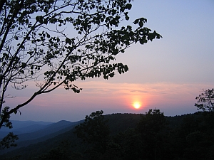 sunset at Amicalola Lodge