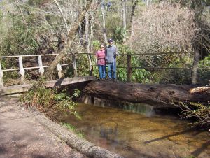 Anne & Brett on the unusual bridge