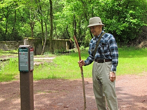 Dad at trail sign