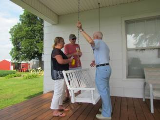 Talking on the porch