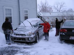 working on the cars