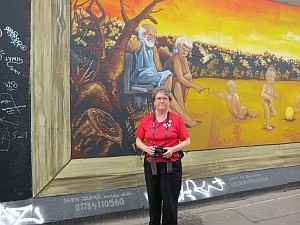 Anne at the Berlin Wall