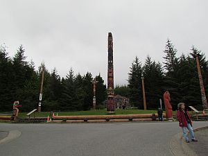 totems in front of clan house