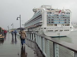 Carolyn walking back to ship