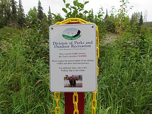 Sign on trail