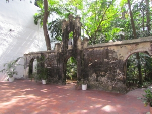 wall in courtyard