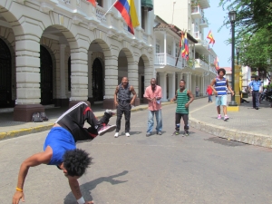 athlete in blue shirt