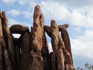 close-up of balanced rocks