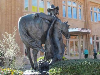 cowgirl statue