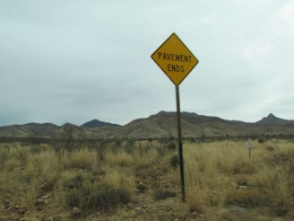 Pavement ends sign